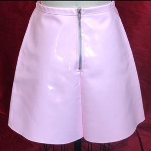 American Apparel - Zip Front Vinyl A-Line Skirt M